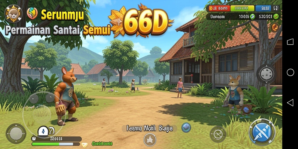 Tampilan gameplay 66D dengan grafis menarik dan menyenangkan.