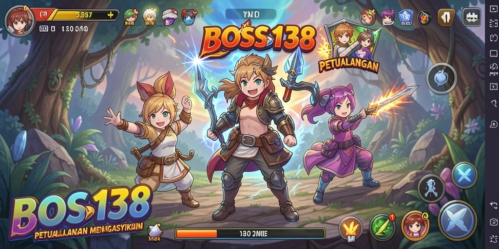 Tangkapan layar klasik dari gameplay <strong>BOS138</strong> dengan karakter anime yang menarik.