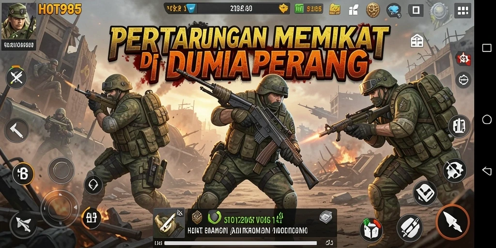 Tangkapan layar utama HOT985 menampilkan pertarungan yang mendebarkan.