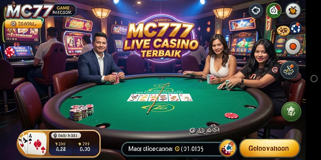 Tampilan gameplay Live Casino yang menarik dan interaktif di MC777.